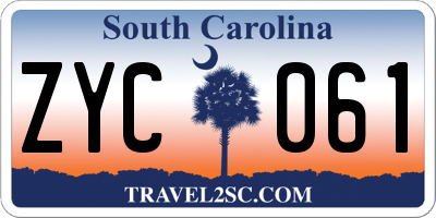 SC license plate ZYC061