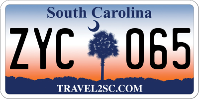 SC license plate ZYC065