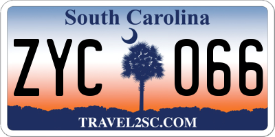 SC license plate ZYC066