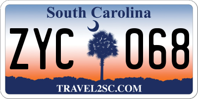 SC license plate ZYC068