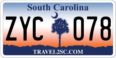 SC license plate ZYC078