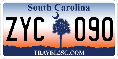 SC license plate ZYC090