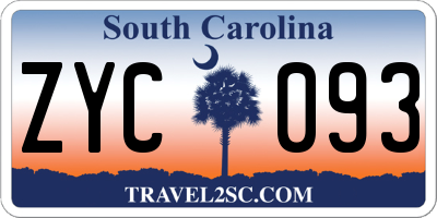 SC license plate ZYC093