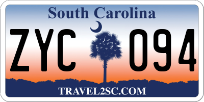 SC license plate ZYC094