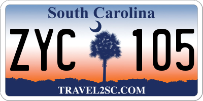 SC license plate ZYC105