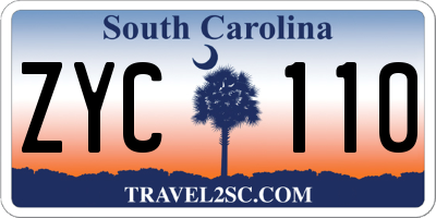 SC license plate ZYC110