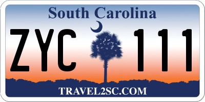 SC license plate ZYC111
