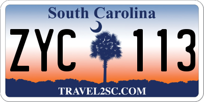 SC license plate ZYC113