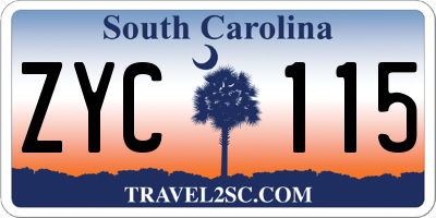 SC license plate ZYC115