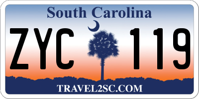 SC license plate ZYC119