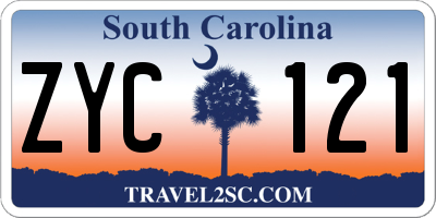 SC license plate ZYC121
