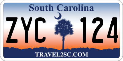 SC license plate ZYC124