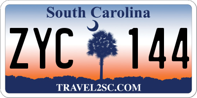 SC license plate ZYC144