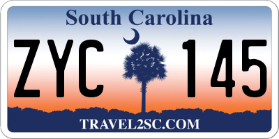 SC license plate ZYC145