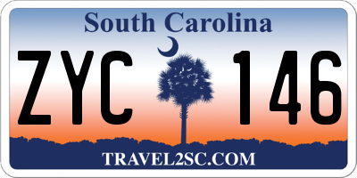 SC license plate ZYC146