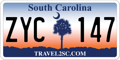 SC license plate ZYC147