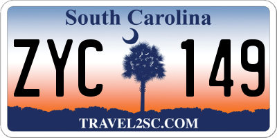 SC license plate ZYC149
