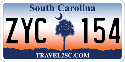 SC license plate ZYC154