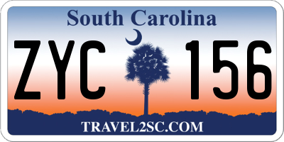 SC license plate ZYC156