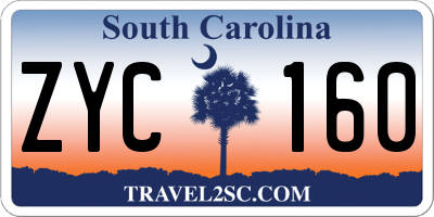 SC license plate ZYC160