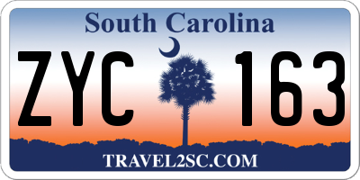 SC license plate ZYC163