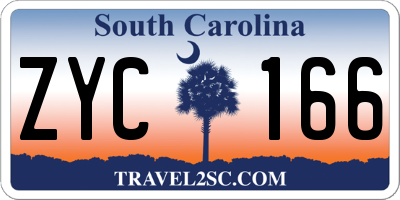 SC license plate ZYC166