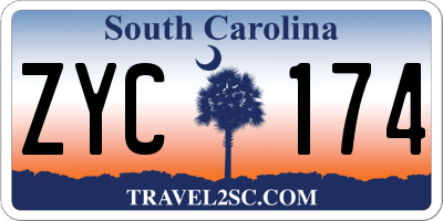 SC license plate ZYC174