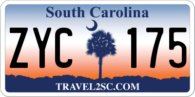 SC license plate ZYC175