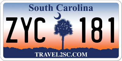 SC license plate ZYC181