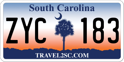 SC license plate ZYC183