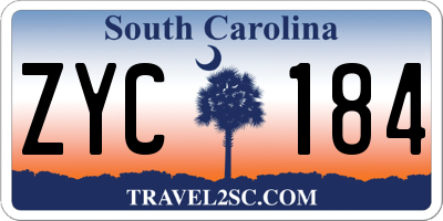 SC license plate ZYC184