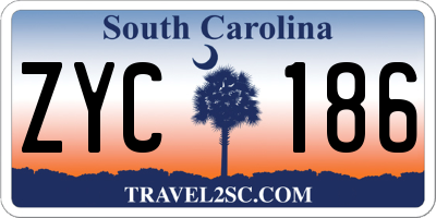 SC license plate ZYC186