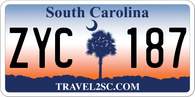 SC license plate ZYC187