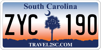 SC license plate ZYC190