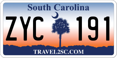 SC license plate ZYC191