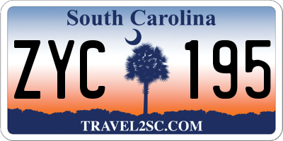 SC license plate ZYC195