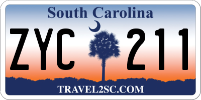 SC license plate ZYC211