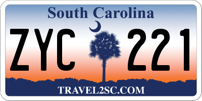 SC license plate ZYC221