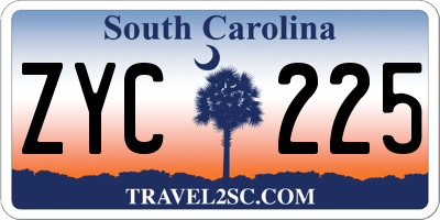 SC license plate ZYC225