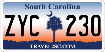 SC license plate ZYC230