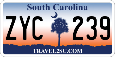 SC license plate ZYC239