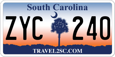 SC license plate ZYC240