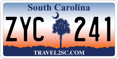 SC license plate ZYC241