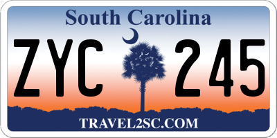 SC license plate ZYC245