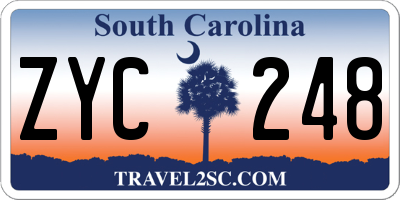 SC license plate ZYC248