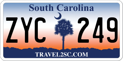 SC license plate ZYC249