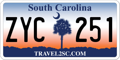 SC license plate ZYC251