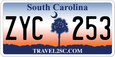 SC license plate ZYC253