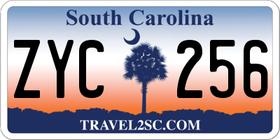 SC license plate ZYC256