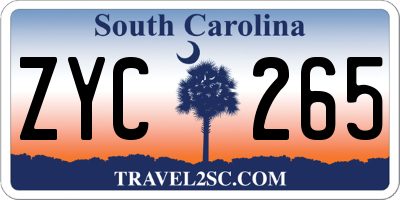 SC license plate ZYC265